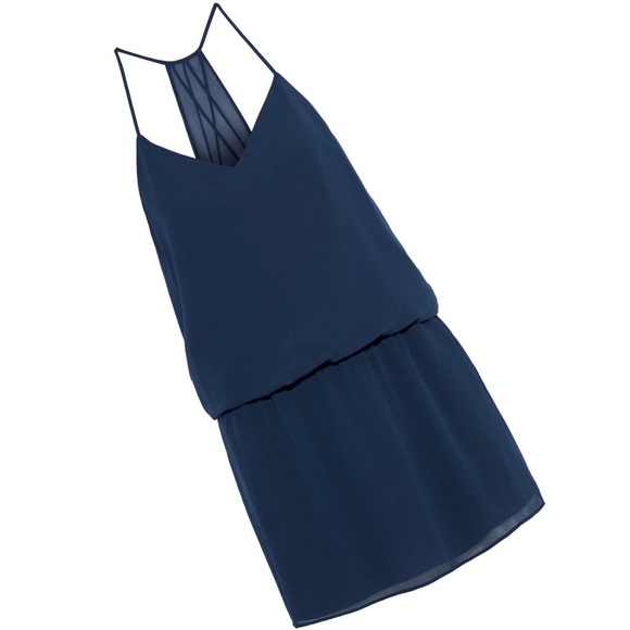 new Haute Hippie ♥︎ Chiffon Mini Dress ♥︎ Indigo - Picture 5 of 8